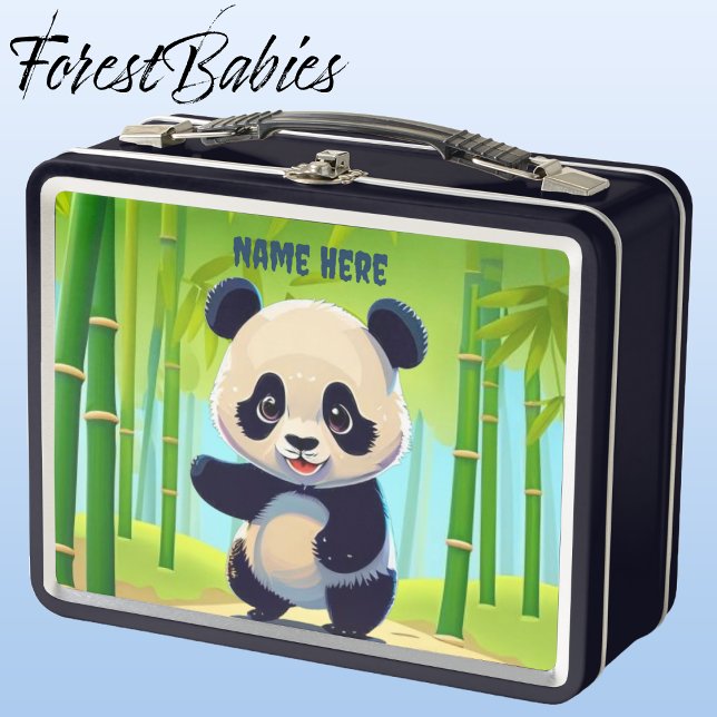 Einzigartiger Baby Panda Bear Kids Animal Cartoon  Metall Brotdose (🐼 Panda, Black ForestBabies Lunch Box)