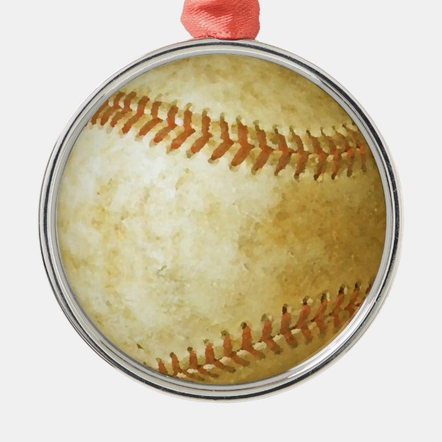 Einzigartiger Baseball Weihnachtsbaum Silbernes Ornament (Vorne)