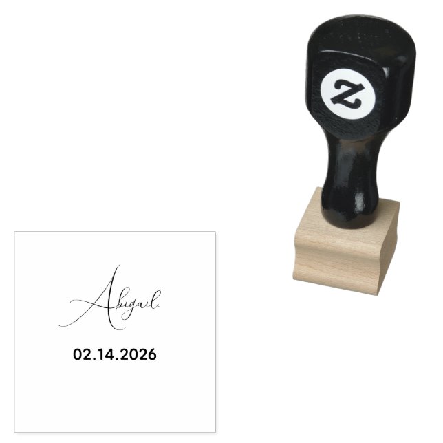 Einzigartiger benutzerdefinierter Name Datum Stilv Gummistempel (Stempel)