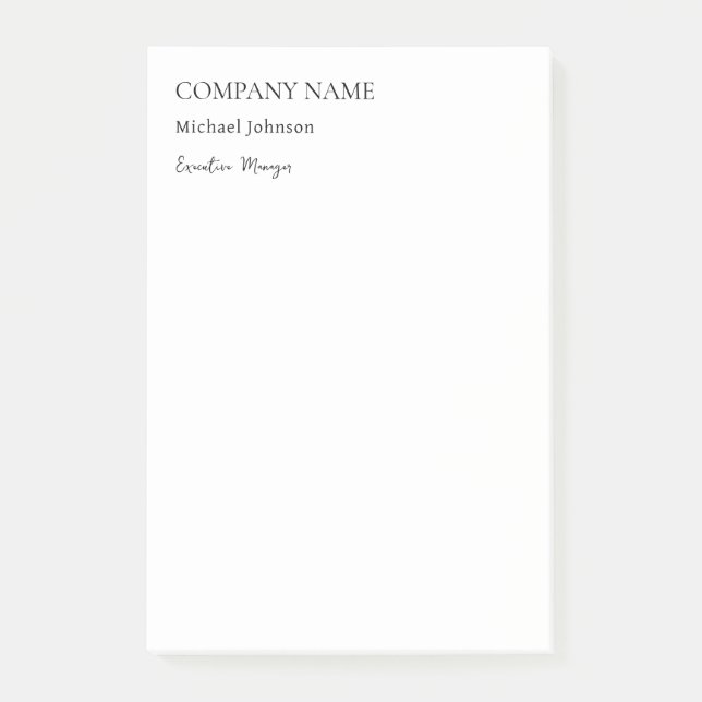 Einzigartiger beruflich minimalistischer Chic Post-it Klebezettel (Vorderseite)