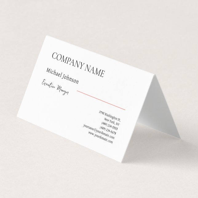 Einzigartiger beruflich minimalistischer Chic Visitenkarten (Vorderseite)