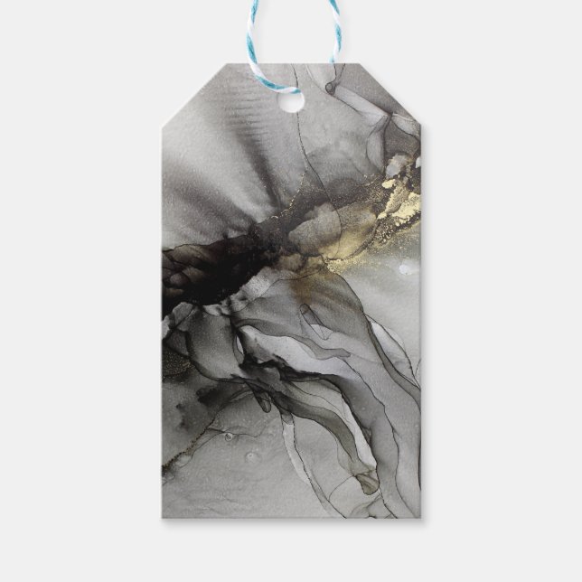 Einzigartiger Black Gold Grunge Geschenkanhänger (Vorderseite)