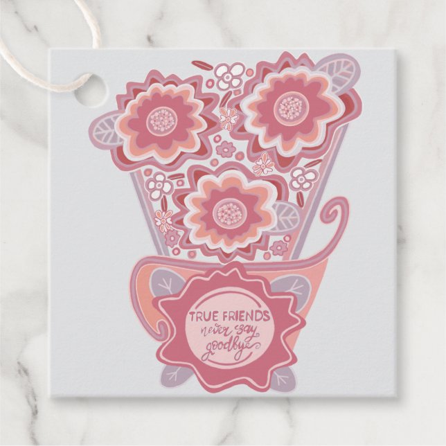 Einzigartiger Blumen-Design-Stil Geschenkanhänger (Vorderseite)