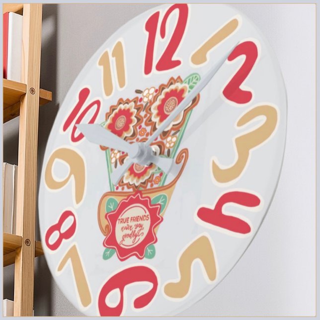 Einzigartiger Blumen-Design-Stil Runde Wanduhr (Von Creator hochgeladen)