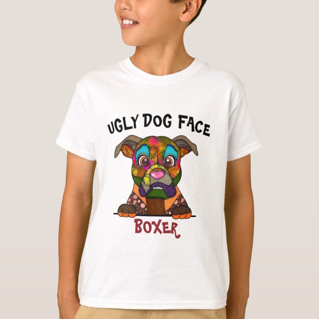 Einzigartiger Boxer Hund mit T - Shirt (Vorderseite)