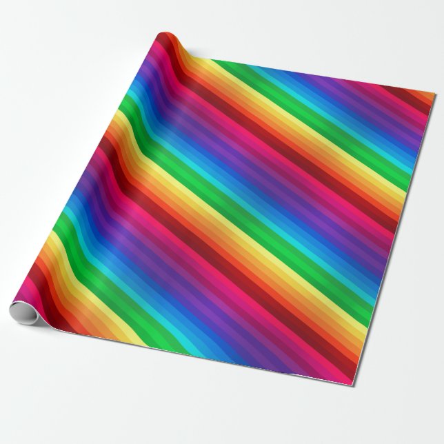 Einzigartiger bunter diagonaler Regenbogen Geschenkpapier (Ungerollt)