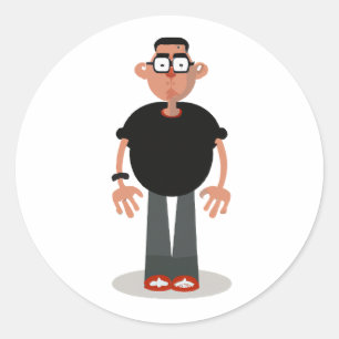 Einzigartiger Cartoon-Charakter Runder Aufkleber