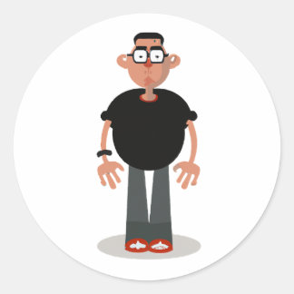 Einzigartiger Cartoon-Charakter Runder Aufkleber