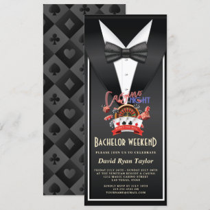 Einzigartiger Casino-Abend-Tuxedo-Junggesellen-Woc Einladung