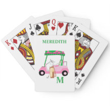 Einzigartiger charmanter Golf Cart mit Clubs Monog