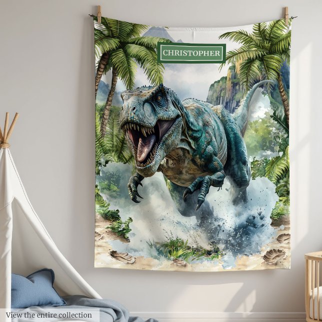 Einzigartiger Dinosaurier Blanket Individuelle Nam Fleecedecke (Unique Dinosaur Blanket Custom Name Personalized Boys)