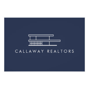 Einzigartiger Download moderner Zuhause Navy/White Poster