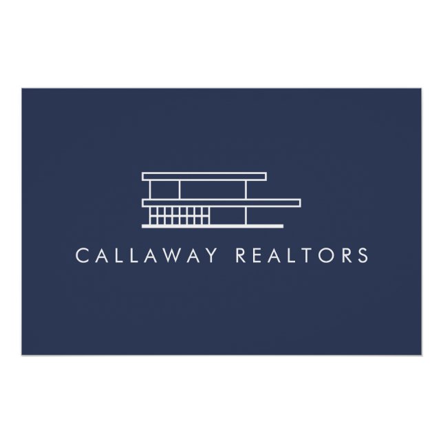 Einzigartiger Download moderner Zuhause Navy/White Poster (Vorderseite)