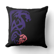 Einzigartiger Drache einfaches schwarzes Kissen
