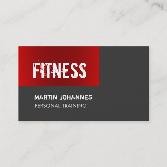Einzigartiger Dunkelgrau Personal Trainer Visitenkarte (Vorderseite)