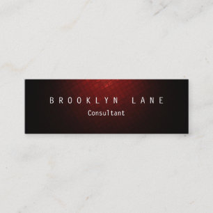 Einzigartiger dunkelroter Schlichter Clean Slim Mini Visitenkarte