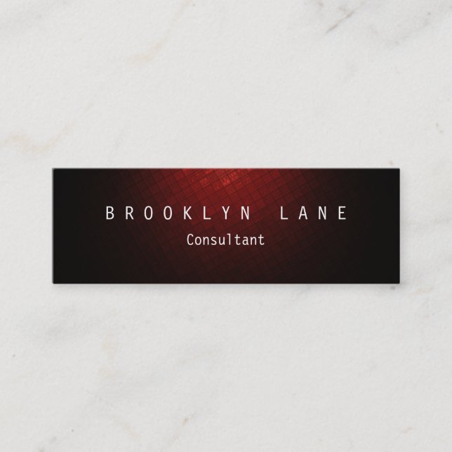 Einzigartiger dunkelroter Schlichter Clean Slim Mini Visitenkarte (Vorderseite)