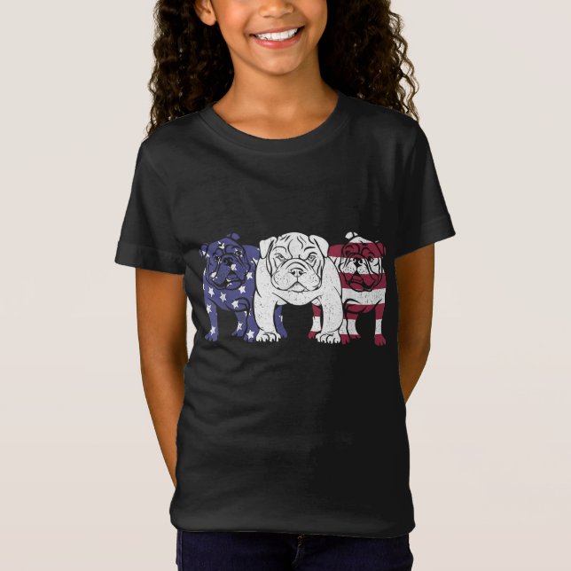 Einzigartiger englischer Bulldog Hund amerikanisch T-Shirt (Vorderseite)