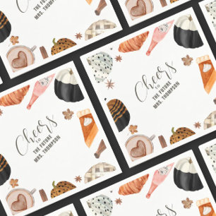 Einzigartiger Fall Painted Pumpkins Brautparty Bru Serviette
