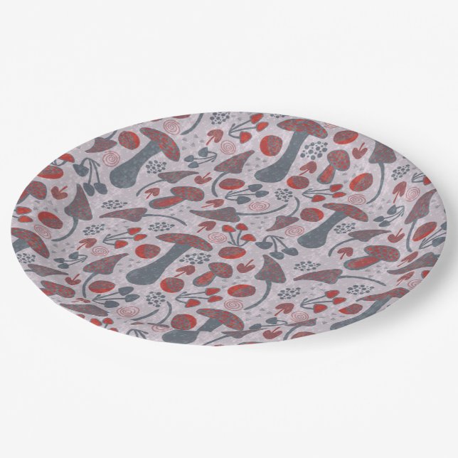 Einzigartiger Fall Pattern Stil Pappteller (Schrägansicht)