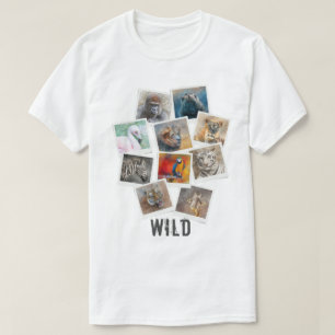 Einzigartiger Foto-Rahmen-Collage wilder Tiere T-Shirt