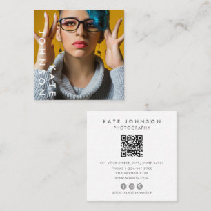 Einzigartiger Fotografie-Beruflicher Foto QR-Code Quadratische Visitenkarte