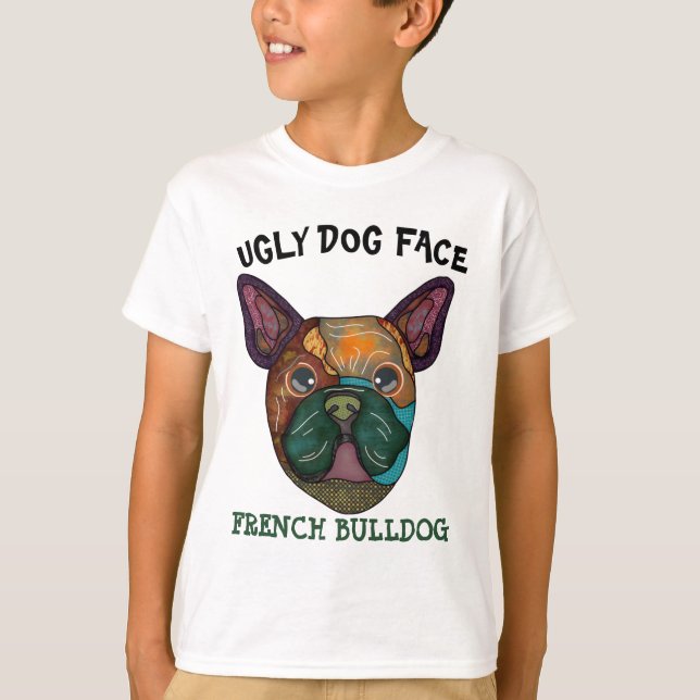 Einzigartiger französischer Bulldoghund mit hässli T-Shirt (Vorderseite)