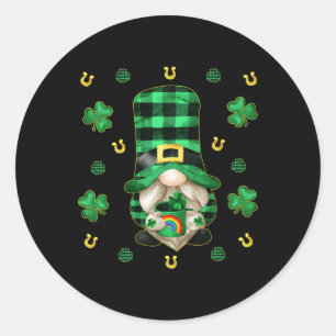 Einzigartiger Gnome St Patricks Day - Niedliches B Runder Aufkleber