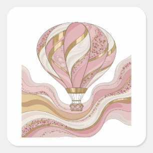 Einzigartiger Gold-Abstrakt-Kunst-Sticker Quadratischer Aufkleber