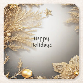 Einzigartiger Gold Decorative Holiday Paper Unters Rechteckiger Pappuntersetzer