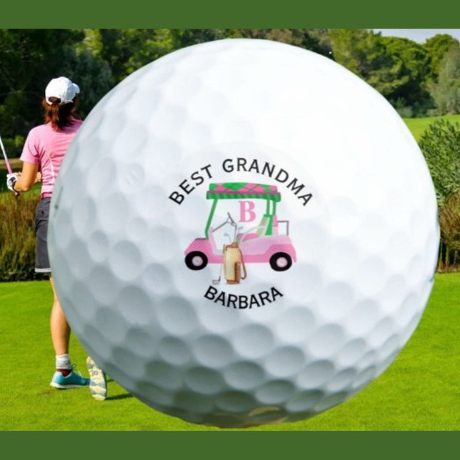 Einzigartiger Golf Cart Beste Grandma Monogramm Na Golfball (Von Creator hochgeladen)