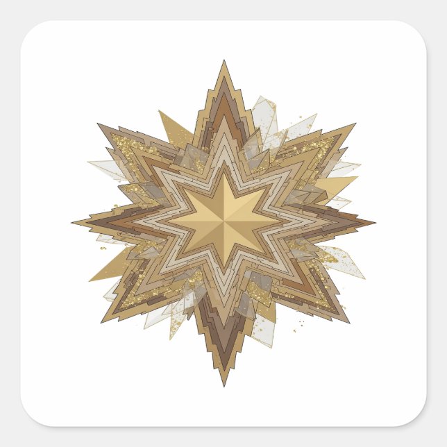 Einzigartiger Grauer STERN VON BETHLEHEM Sticker-D Quadratischer Aufkleber (Vorderseite)