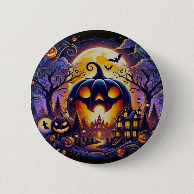 Einzigartiger Gwer Pumpkin Button - Halloween Styl (Vorderseite)