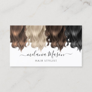 Einzigartiger Hair Stylist Modernes Script weiß Visitenkarte