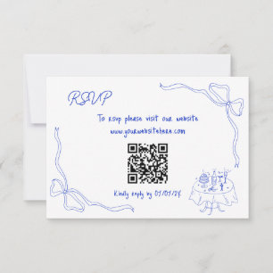 Einzigartiger handgezeichneter aktueller QR Code F Einladung