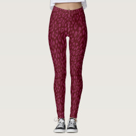 Einzigartiger heißrosa und dunkelroter Leopard  Leggings