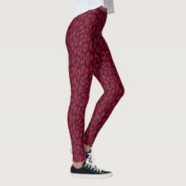 Einzigartiger heißrosa und dunkelroter Leopard Leggings
