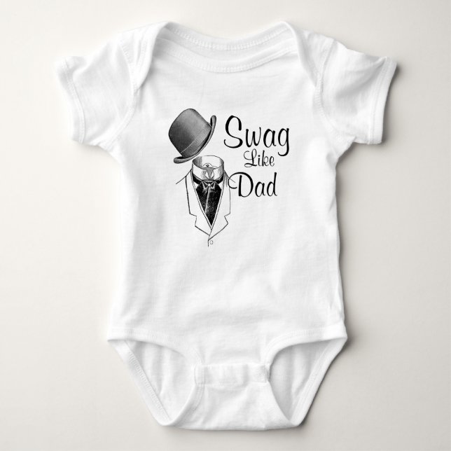 Einzigartiger Hut/Anzug-Swag Wie Vater-Strampler Baby Strampler (Vorderseite)