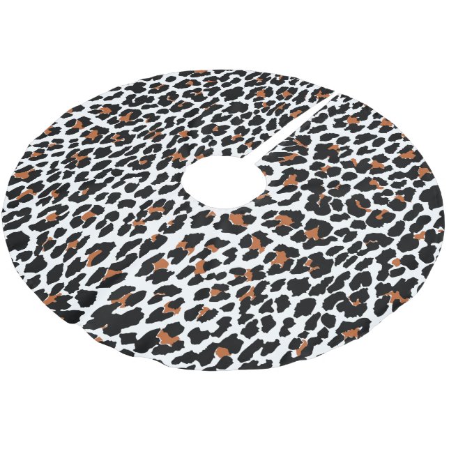 Einzigartiger Jaguar-Tierdruck Polyester Weihnachtsbaumdecke (Schrägansicht)