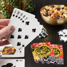 Einzigartiger japanischer Tiger, farbig Vintag, ro Spielkarten
