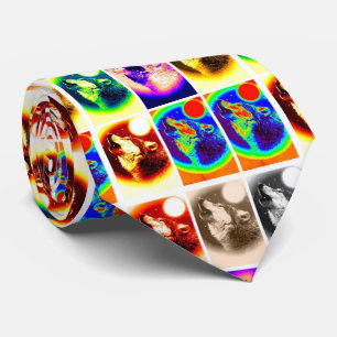 Einzigartiger Jugendstil-Wolf im modernen Pop Krawatte