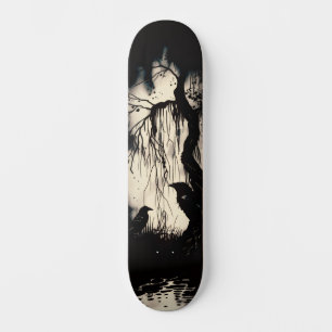 Einzigartiger Künstlerischer Gothic Raven Skate De Skateboard