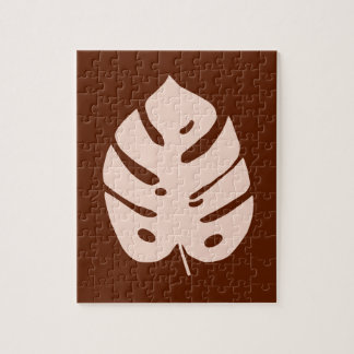 Einzigartiger kupferner Monstera tropischer Puzzle