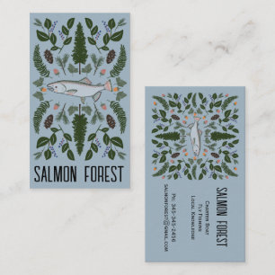 Einzigartiger Lachsfisch Fischen Natur PNW Botanis Visitenkarte