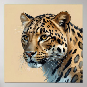 Einzigartiger Leopard Malerei Dschungel Poster