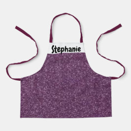 Einzigartiger Lila- und weißer Funkelnd Kids-Indiv Schürze