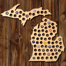 Einzigartiger Michigan Staat Holzbierkasten Karte