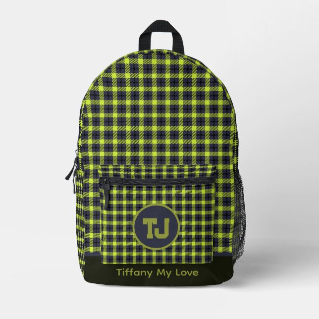 Einzigartiger Mit Monogramm Rucksack für Mädchen (Vorderseite)