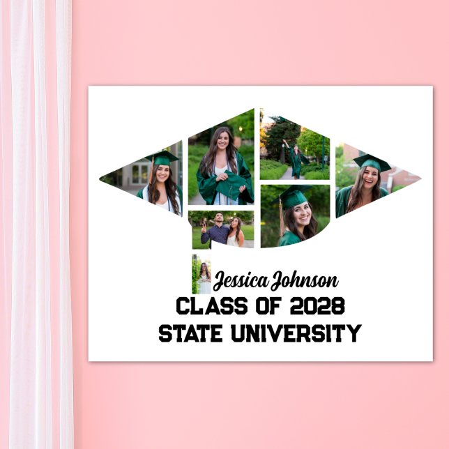 Einzigartiger moderner Abschluss-Collage Print Poster (Unique Graduation photo collage)