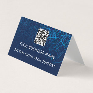 Einzigartiger moderner blauer QR-Code individuelle Visitenkarten